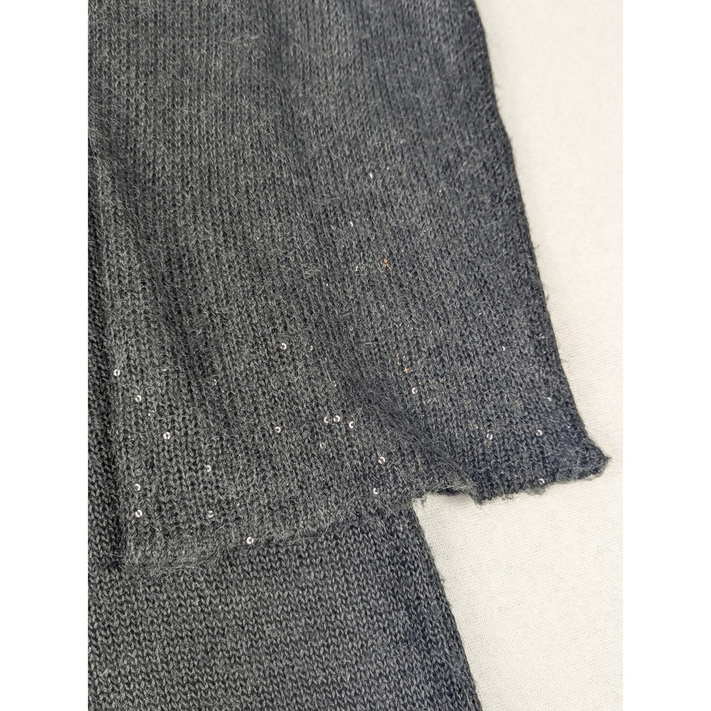 Avalin Womens Sequin Knit Pullover Sweater Charcoal Gray Crew Neck Size Large - Picture 13 of 16